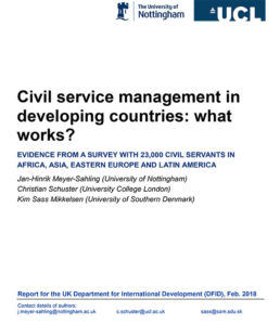 Civil Service Management in Developing Countries: What Works?