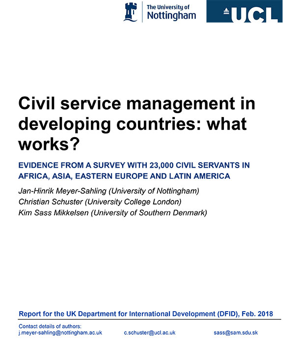 Civil Service Management in Developing Countries: What Works?