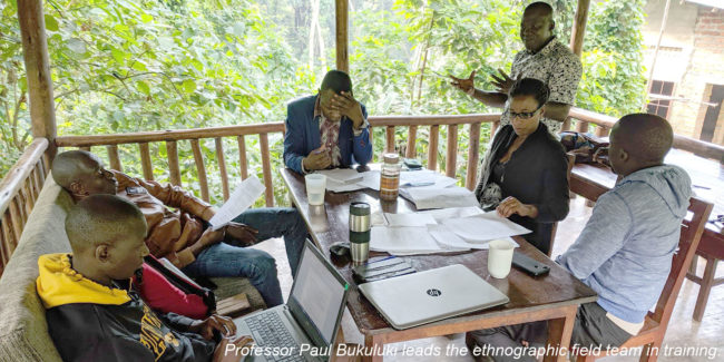 buntaineheader Professor Paul Bukuluki leads the ethnographic field team in training