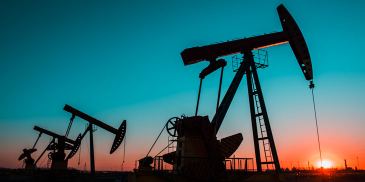oil field at sunrise