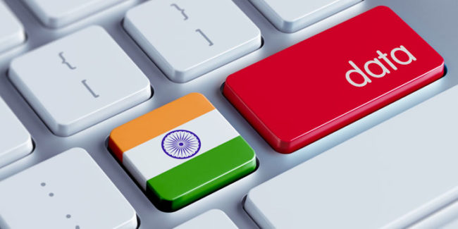 keyboard with red data key next to indian flag