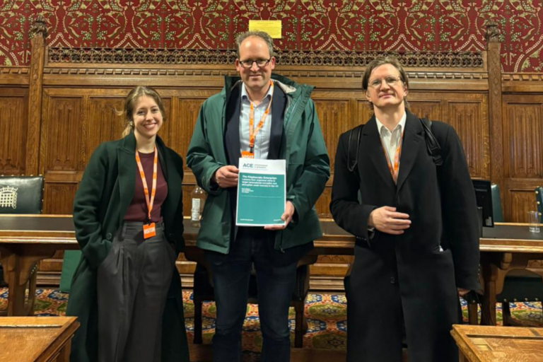Maria Nizzero, John Heathershaw, and Tom Mayne at the publication launch of 'The Kleptocratic Enterprise: Lessons from organised crime to target transnational corruption and strengthen asset recovery in the UK'
